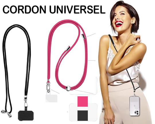 acheter Cordon Universel pour Mobile avec fixation et sangle