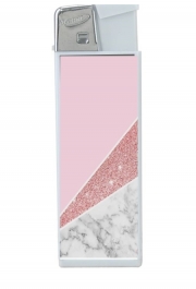 Briquet personnalisable Initiale Marble and Glitter Pink