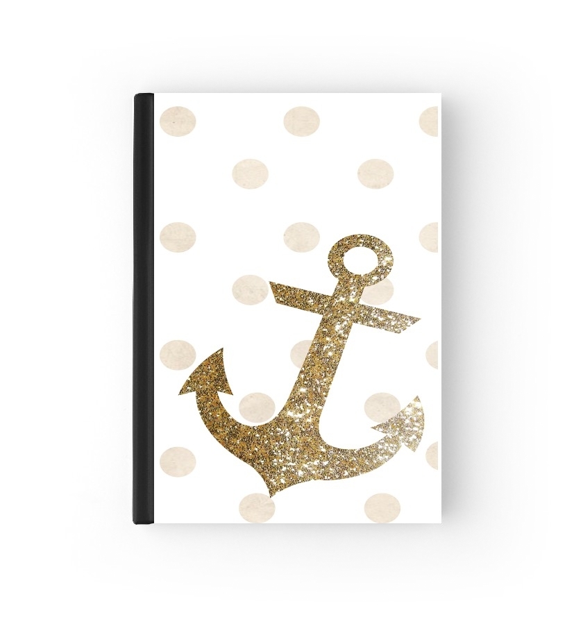 Housse Glitter Anchor and dots in gold