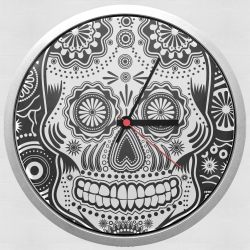 Horloge black and white sugar skull
