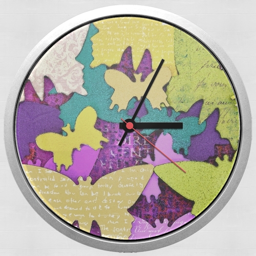 Horloge Butterflies art paper