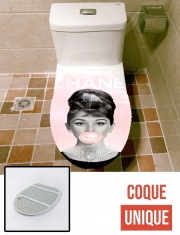 Housse siège de toilette - Décoration abattant WC Audrey Hepburn bubblegum