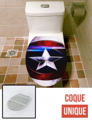 Housse siège de toilette - Décoration abattant WC Bouclier avec étoile bleu