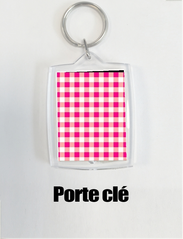 Porte Carre Vichy Rose / Blanc