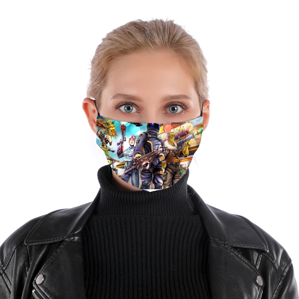 Masque Fortnite Artwork avec skins et armes