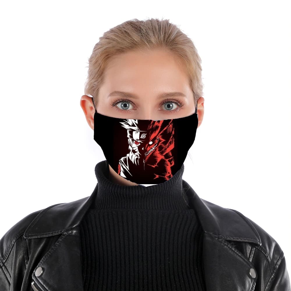 Masque alternatif en tissu barrière Kyubi x Naruto Angry