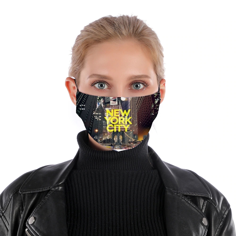 Masque alternatif en tissu barrière New York City II [yellow]