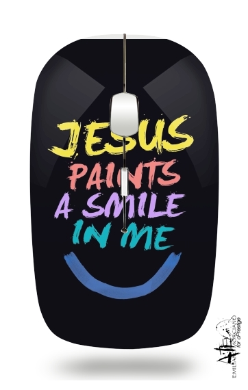 Souris optique sans fil avec recepteur usb Jesus paints a smile in me Bible