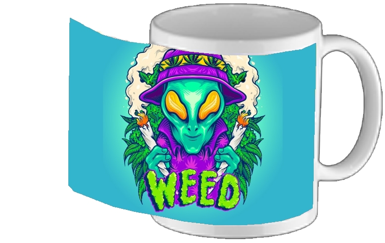 Mug Alien smoking cannabis cbd