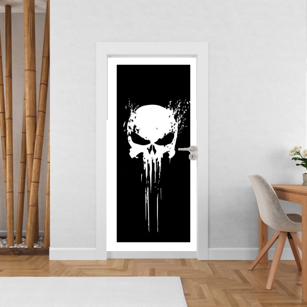 Sticker porte avec vos photos - Poster Porte Punisher Skull
