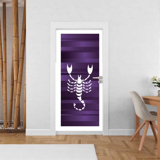 Sticker porte avec vos photos - Poster Porte Scorpion - Signe du Zodiaque