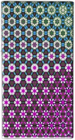 Batterie Abstract bright floral geometric pattern teal pink white