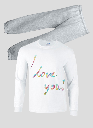 Pyjama I love you texte rainbow