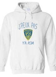 Sweat-shirt à capuche blanc - Unisex Je peux pas ya ASM - Rugby Clermont Auvergne