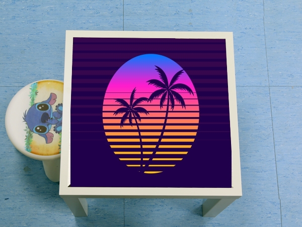 Table Classic retro 80s style tropical sunset