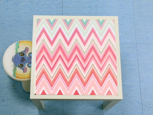 Table colorful chevron in pink