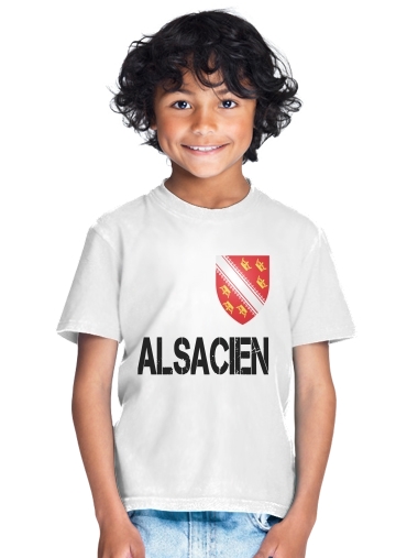 T-shirt Enfant Blanc Drapeau alsacien Alsace Lorraine