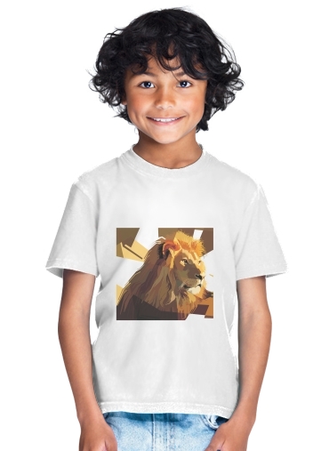 T-shirt Lion Geometric Brown