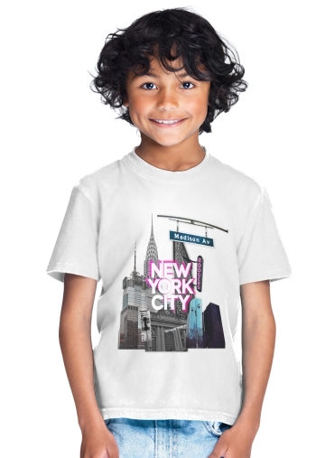 T-shirt Enfant Blanc New York City II [pink]