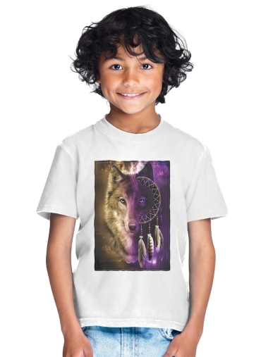 T-shirt Enfant Blanc Wolf Dreamcatcher