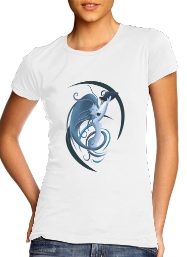T-shirt Femme Col rond manche courte Blanc Aquarius Girl