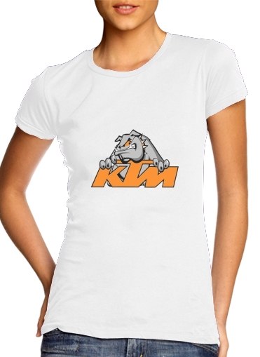T-shirt Femme Col rond manche courte Blanc KTM Racing Orange And Black