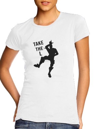 T-shirt Femme Col rond manche courte Blanc Take The L Fortnite Celebration Griezmann