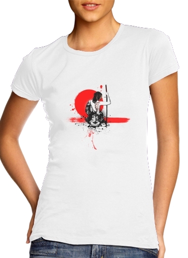 T-shirt Femme Col rond manche courte Blanc Trash Polka - Female Samurai