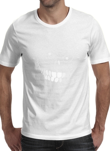 T-shirt homme manche courte col rond Blanc Crazy Monster Grin