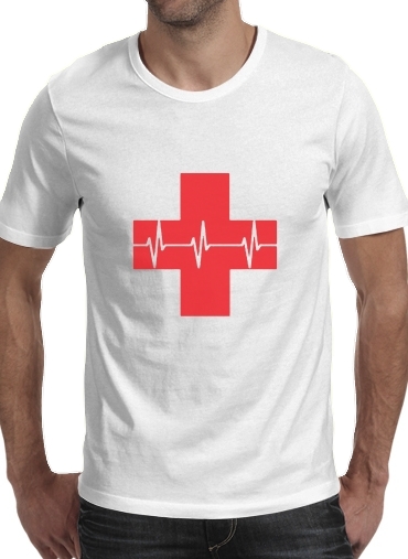 T-shirt Croix de secourisme EKG Heartbeat