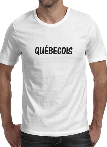 T-shirt homme manche courte col rond Blanc Drapeau Quebec Peinture