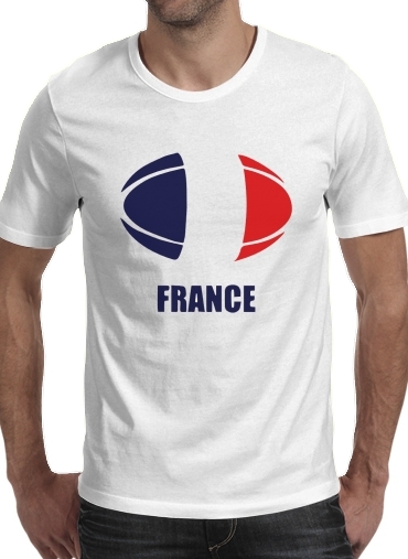 T-shirt homme manche courte col rond Blanc france Rugby