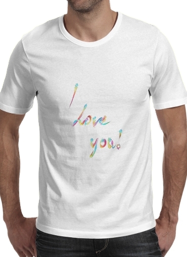 T-shirt I love you texte rainbow