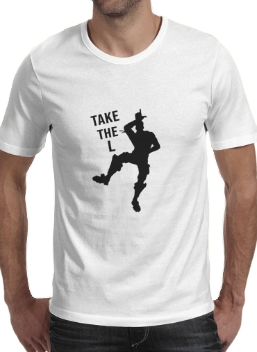T-shirt homme manche courte col rond Blanc Take The L Fortnite Celebration Griezmann