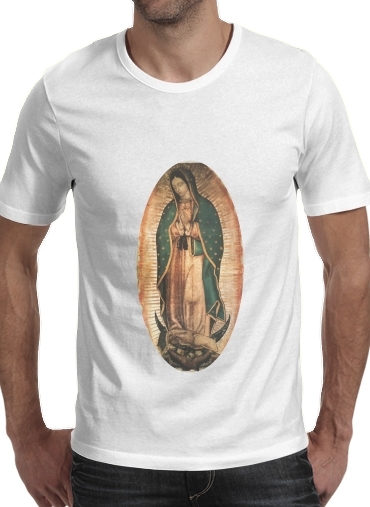 T-shirt homme manche courte col rond Blanc Virgen Guadalupe