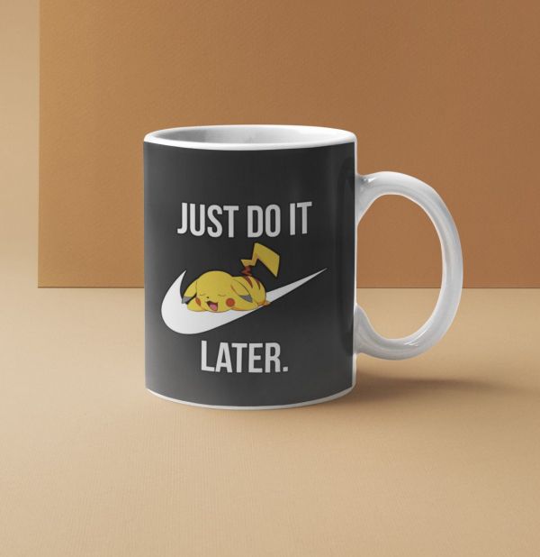 Mug Nike Parody Just Do it Later X Pikachu