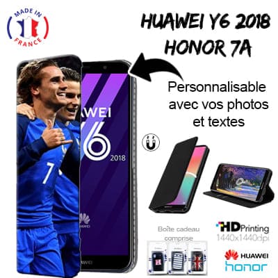 Housse portefeuille personnalisée Huawei Y6 2018 / Honor 7A / Y6 Prime 2018