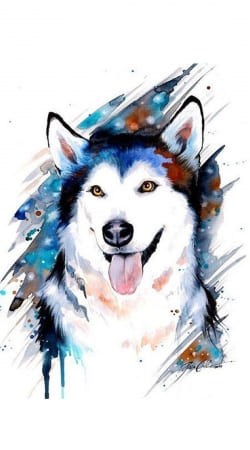 coque Siberian husky watercolor