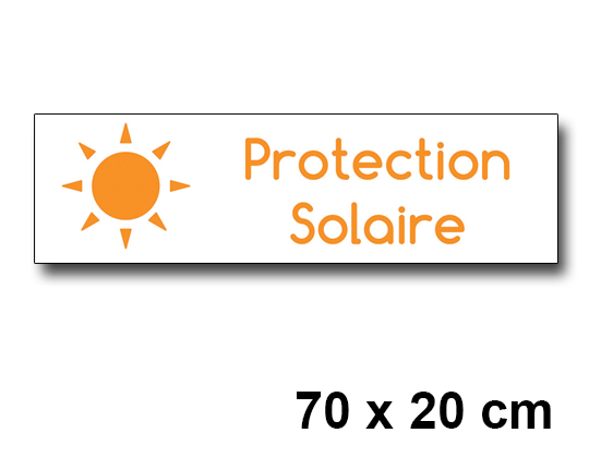 Autocollant Protection solaire 70 x 20 cm - signalétique intérieur pharmacie / Officine