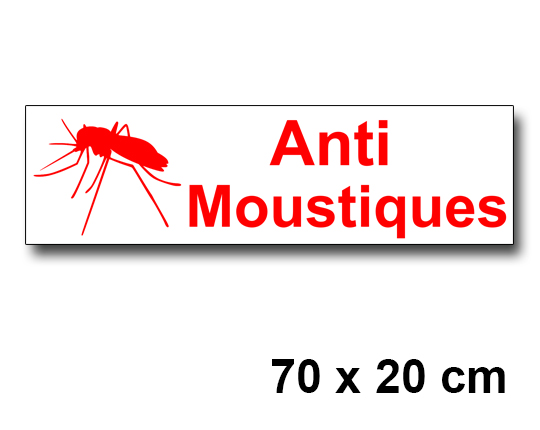 Autocollant Anti Moustiques 70 x 20 cm - signalétique intérieur pharmacie / Officine
