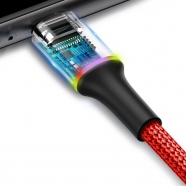 acheter Câble de données et charge en nylon durable USB / USB-C avec LED 2A 2M rouge