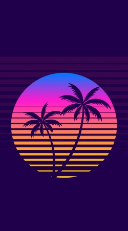 coque Classic retro 80s style tropical sunset