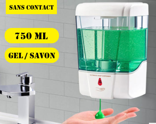 Distributeur sans contact de gel hydroalcoolique / savon - Infrarouge