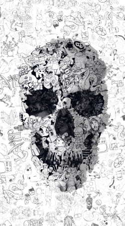 coque Doodle Skull