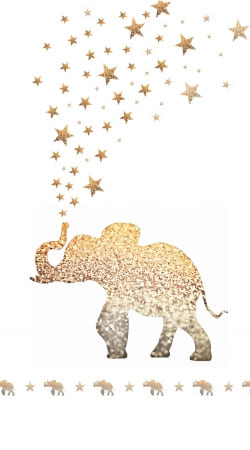 coque Gatsby Gold Glitter Elephant