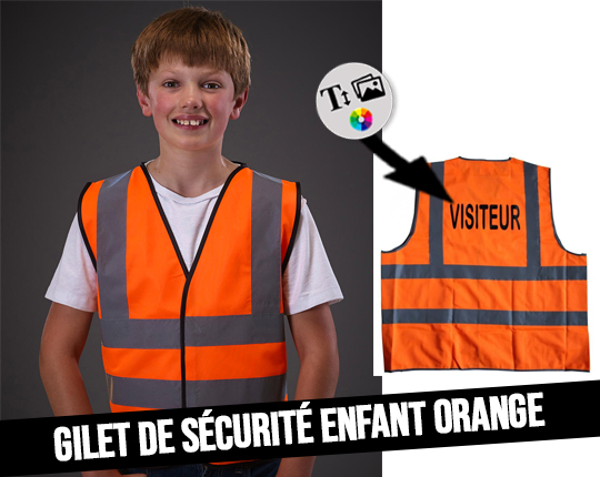 Gilet Orange de sécurité pour enfant