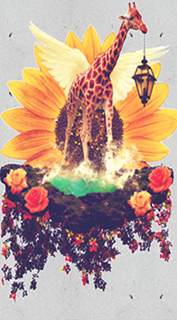coque Girafe en fleurs