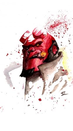 coque Hellboy Watercolor Art