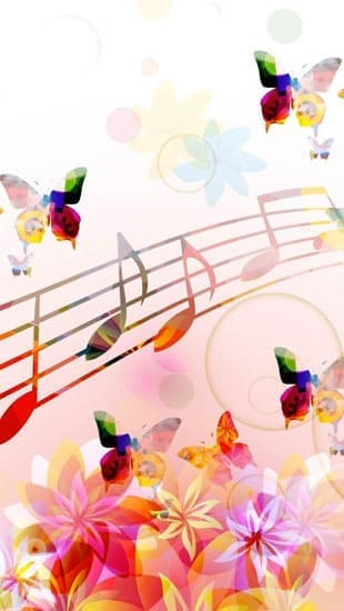coque Notes de musique Papillon colorés
