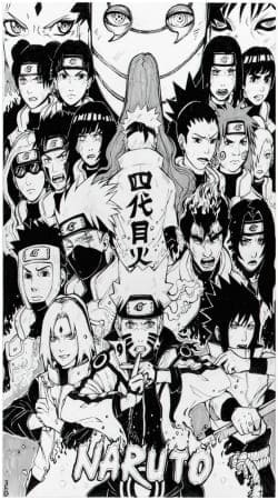 coque Naruto Black And White Art